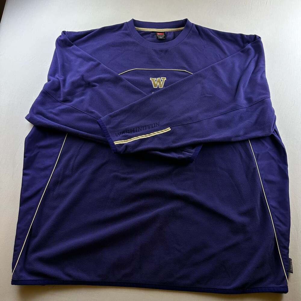 Vintage Nike Team University of Washington Huskies Therma-FIT Fleece Pullover 4X